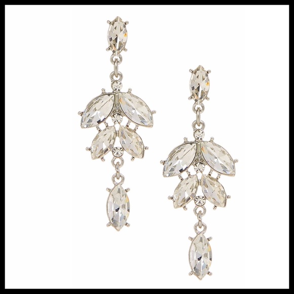 CRYSTAL MARQUISE PAVE DROP DANGLE EARRINGS A2C - Picture 7 of 8